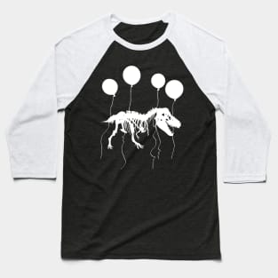 T rex fossil fly with balloon Baseball T-Shirt